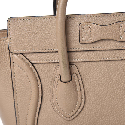 Celine Drummed Calfskin Nano Luggage Dune 10 of 15