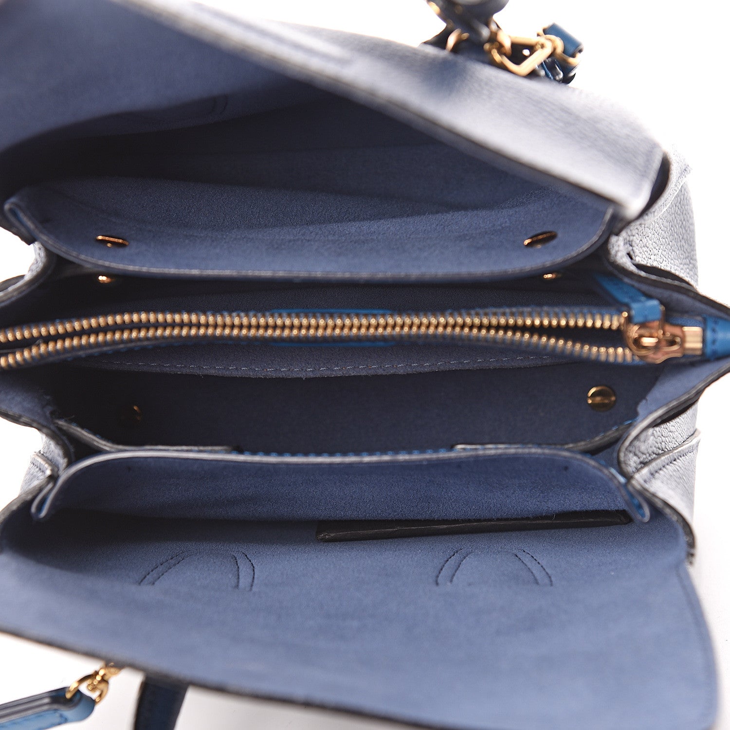 MCM Grained Calfskin Mini Milla Tote Navy 6 of 19