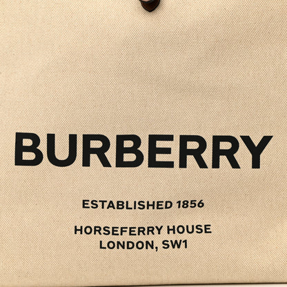 Burberry Cotton Canvas Calfskin Large Soft Belted Tote Bag Natural 9 of 11