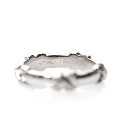 Tiffany 18K White Gold Diamond Signature X Ring 53 6.5 3 of 4