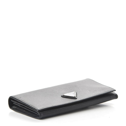 Prada Saffiano Continental Flap Wallet Black 4 of 9