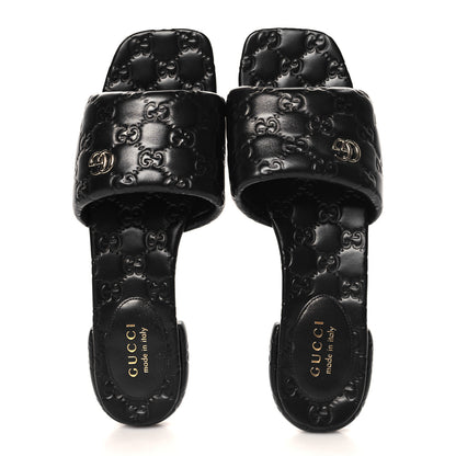 Gucci Nappa Double GG Flat Slide Sandals 40 Black 2 of 9