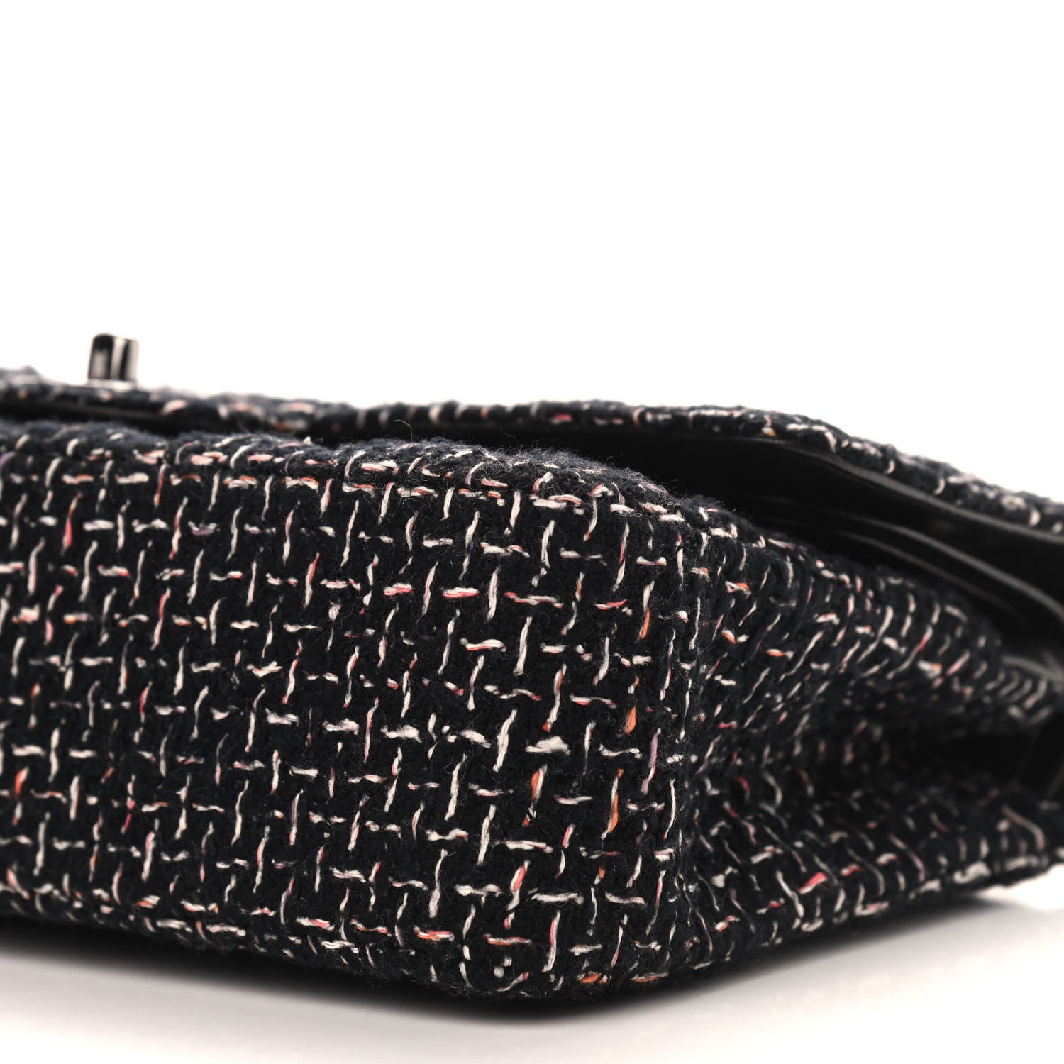 Chanel Tweed Quilted Medium Double Flap Black 10 of 10