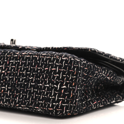 Chanel Tweed Quilted Medium Double Flap Black 10 of 10