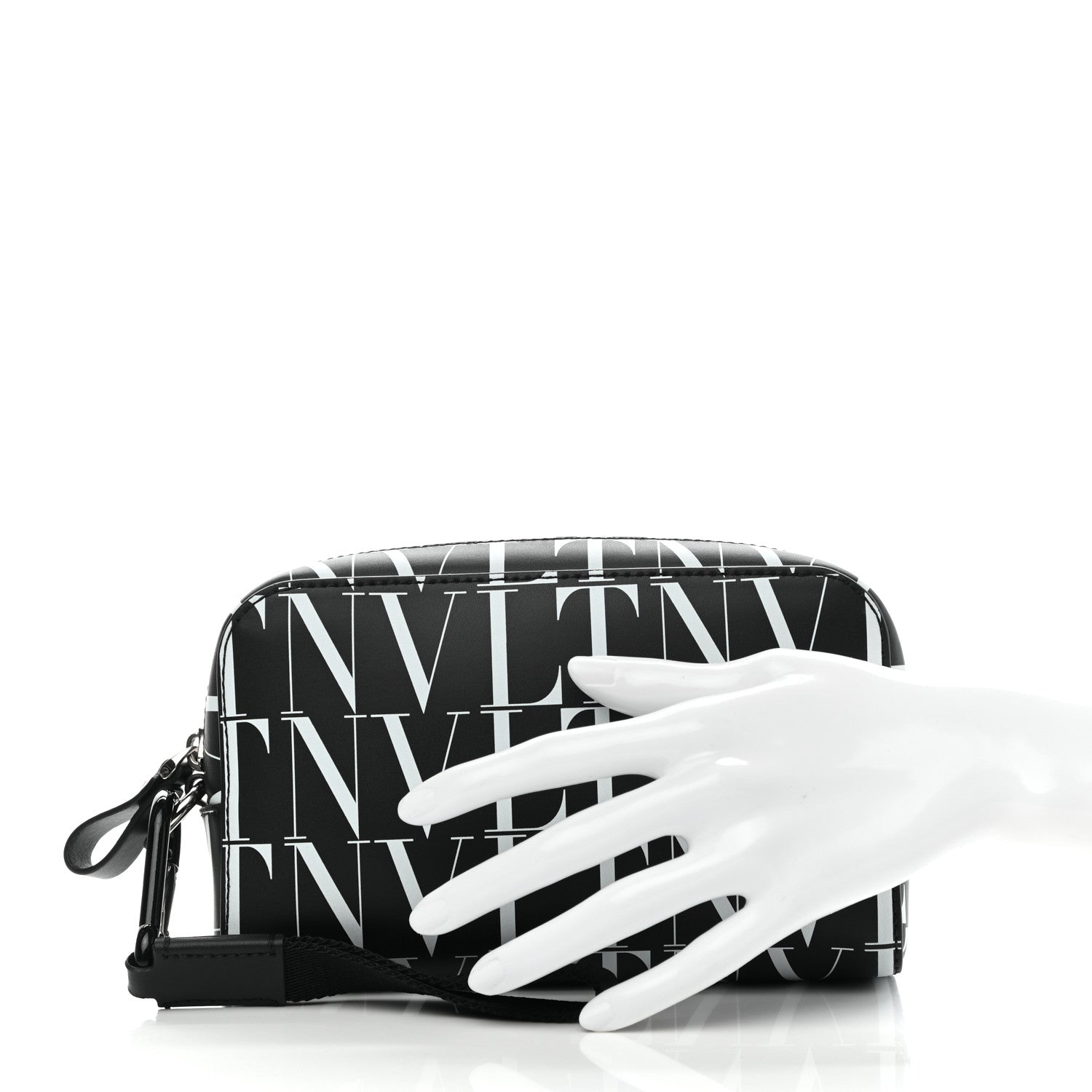 Valentino Garavani Calfskin VLTN Times Wash Bag Black White 2 of 8