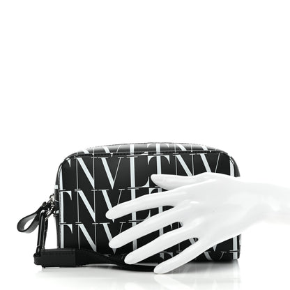 Valentino Garavani Calfskin VLTN Times Wash Bag Black White 2 of 8