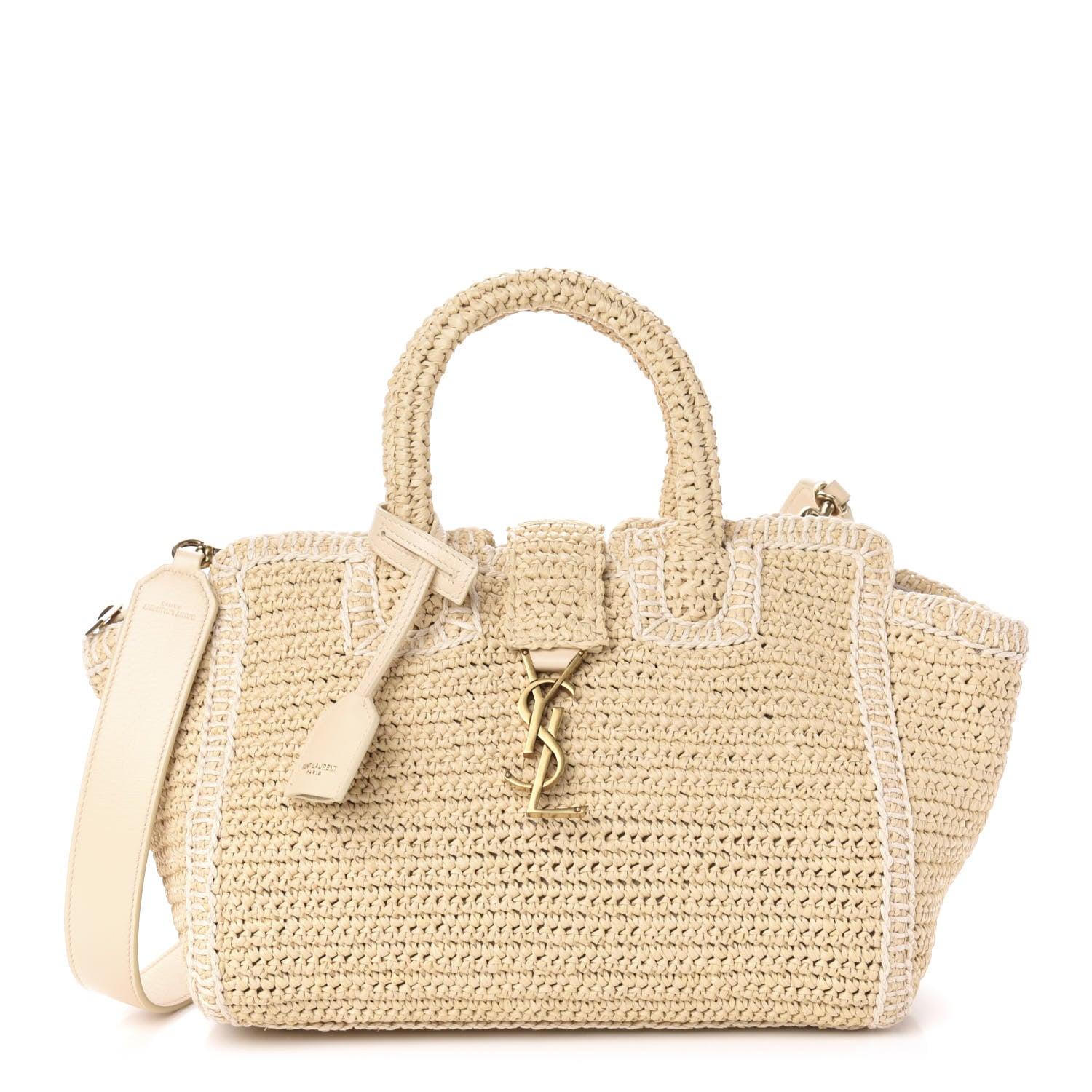 Saint Laurent Raffia Baby Monogram Downtown Cabas Naturale 1 of 11
