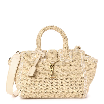 Saint Laurent Raffia Baby Monogram Downtown Cabas Naturale 1 of 11