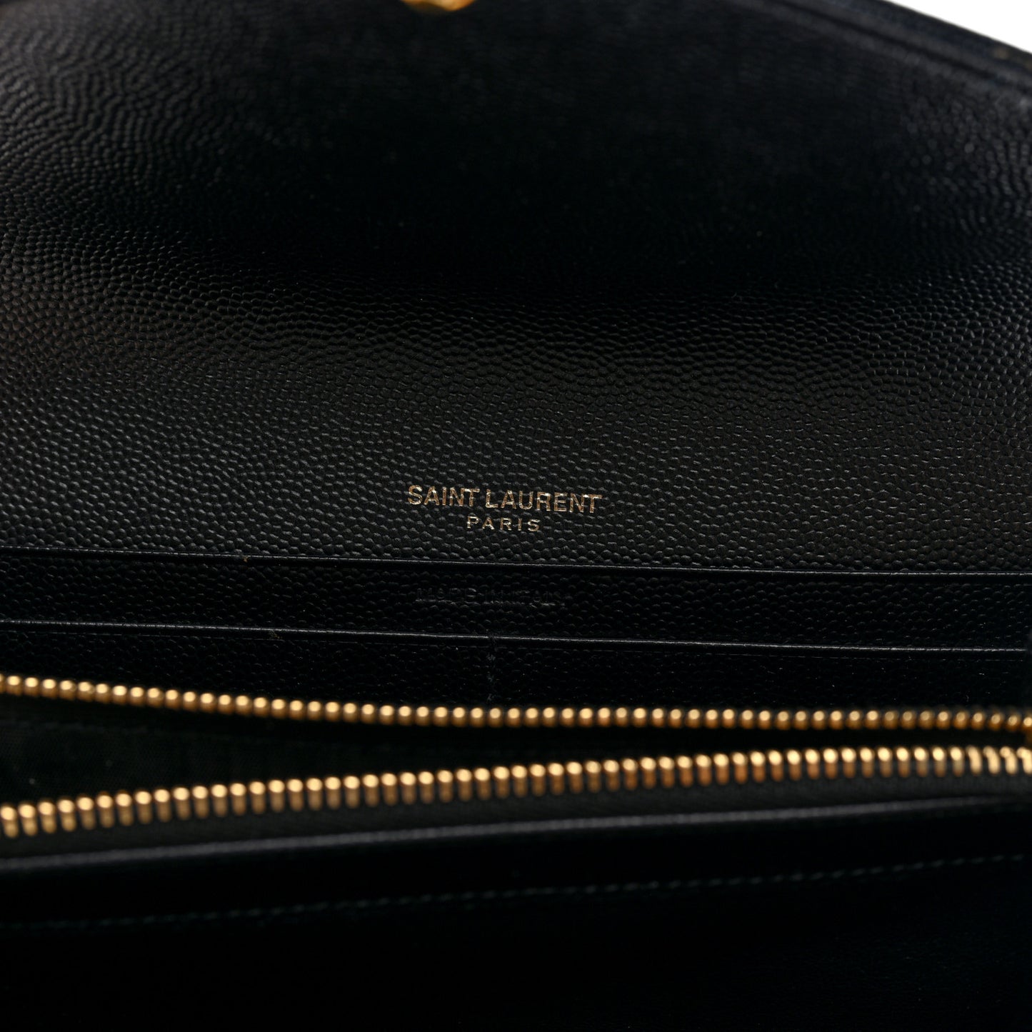 Grain De Poudre Matelasse Chevron Monogram Flap Wallet Black