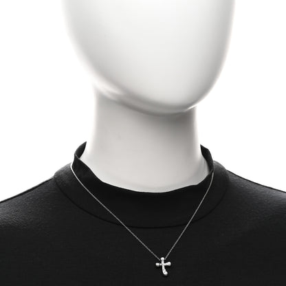 Tiffany Platinum Diamond 17mm Elsa Peretti Cross Pendant Necklace 2 of 5