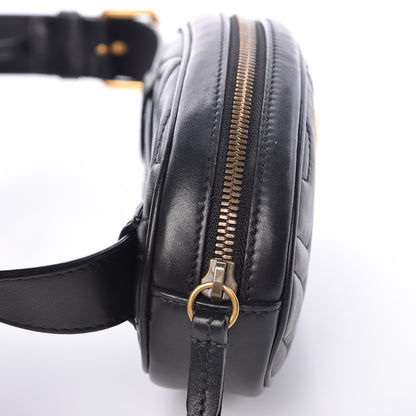 Gucci Calfskin Matelasse GG Marmont Belt Bag 85 34 Black 9 of 12