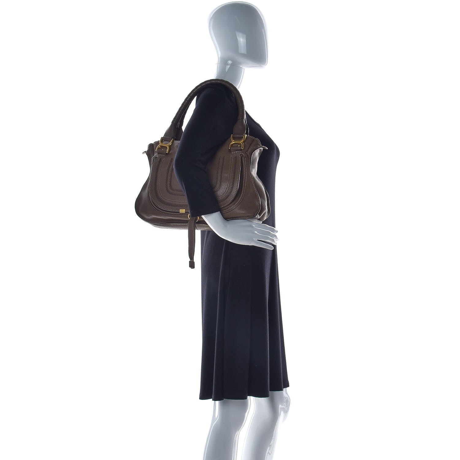 Chloe Calfskin Medium Marcie Satchel Barbour Khaki 2 of 30
