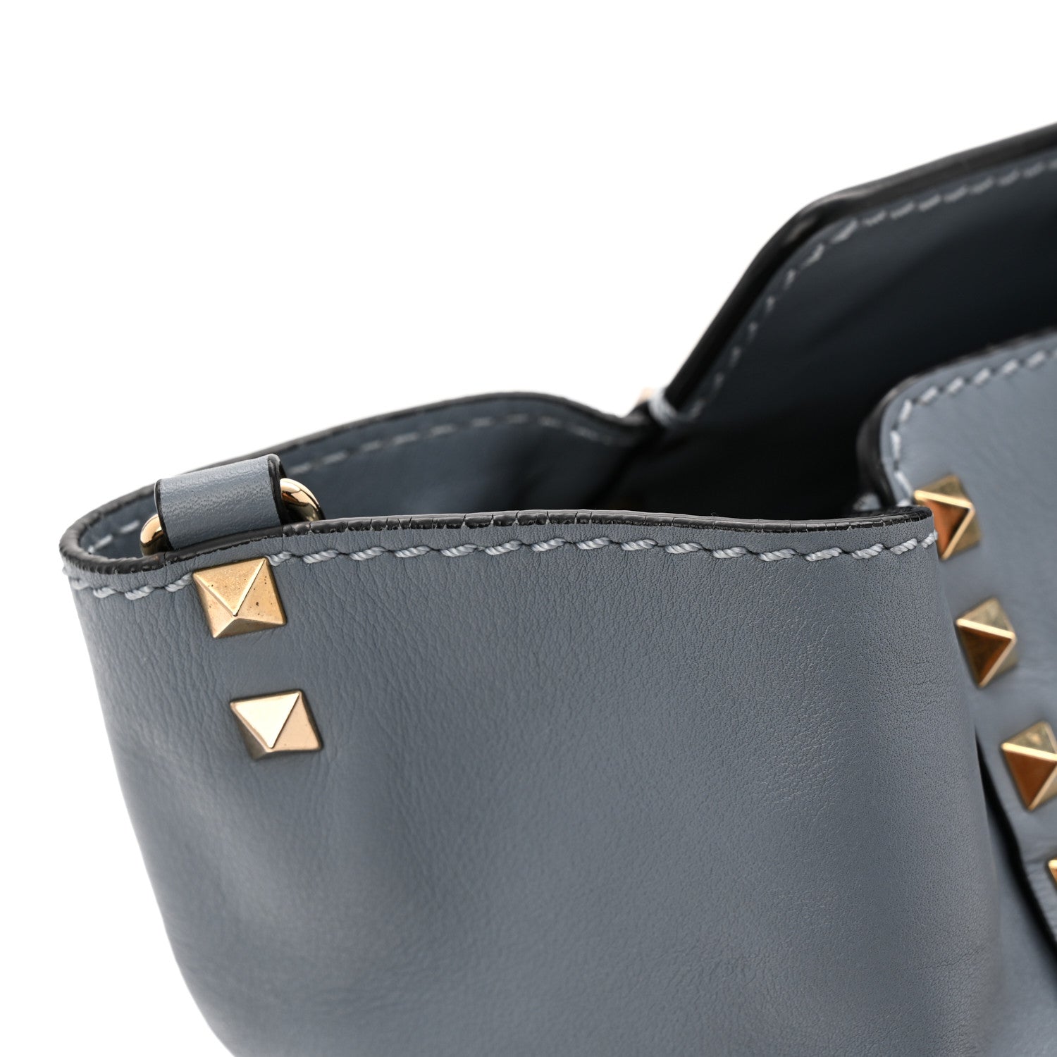 Valentino Garavani Calfskin Medium Rockstud Tote Blue 10 of 10