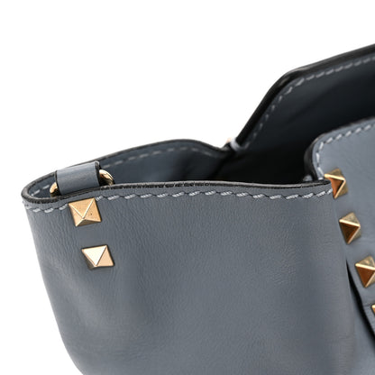 Valentino Garavani Calfskin Medium Rockstud Tote Blue 10 of 10
