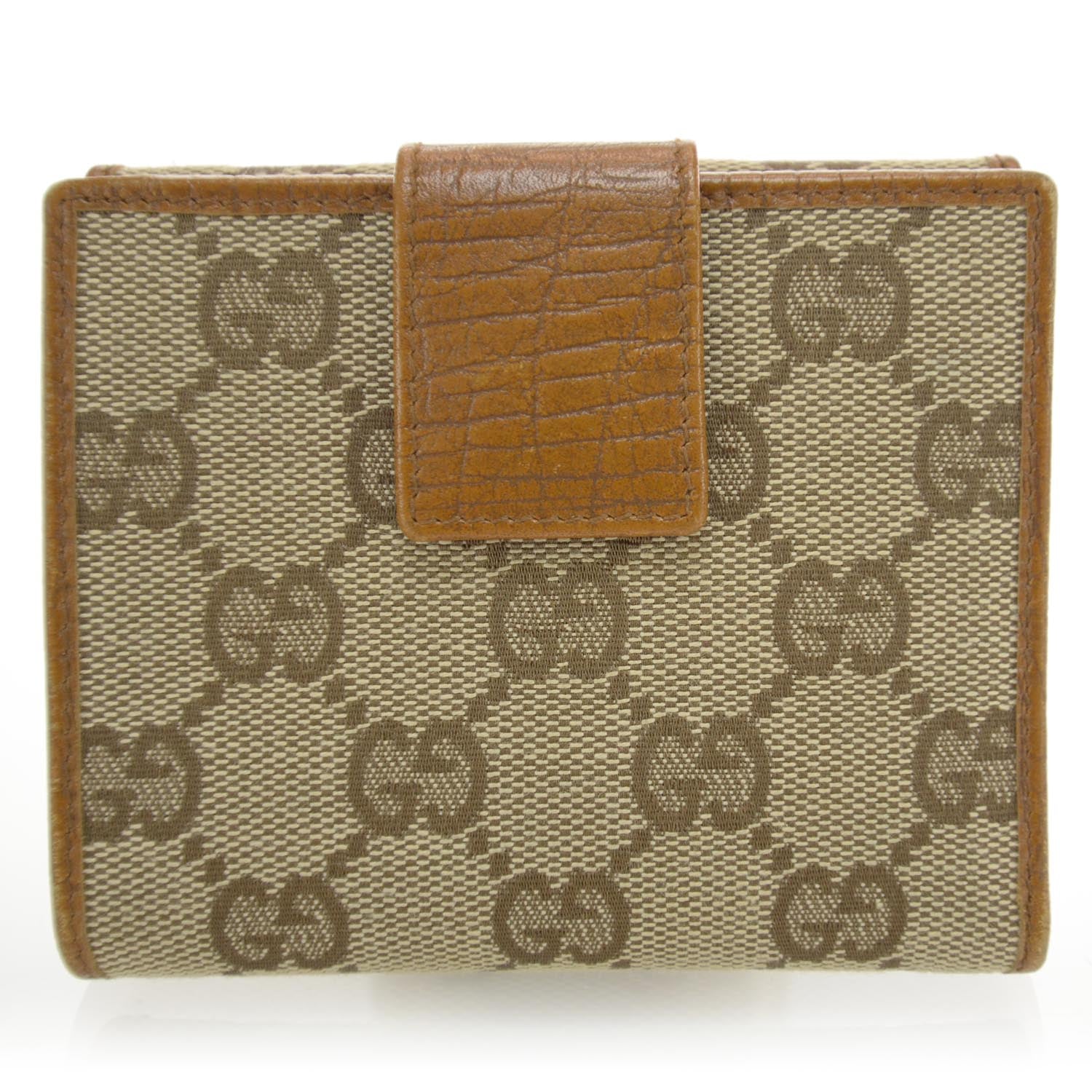 Gucci Monogram Bamboo Bar French Wallet 1 of 8