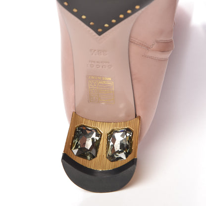 Gucci Calfskin Knee High Crystal Boots 38.5 Light Malve 6 of 14