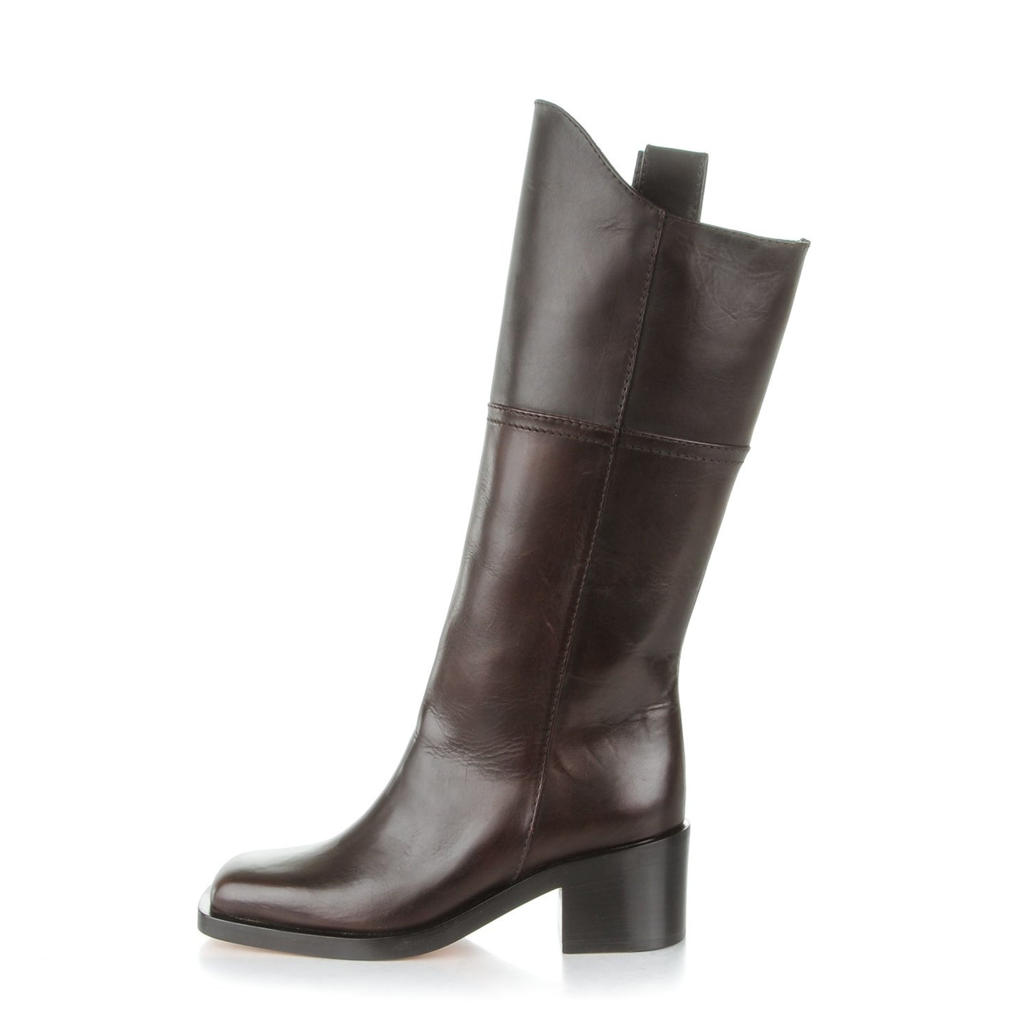 Calfskin CC Knee High Boots 36 Brown