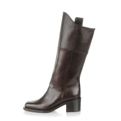 Chanel Calfskin CC Knee High Boots 36 Brown 1 of 9