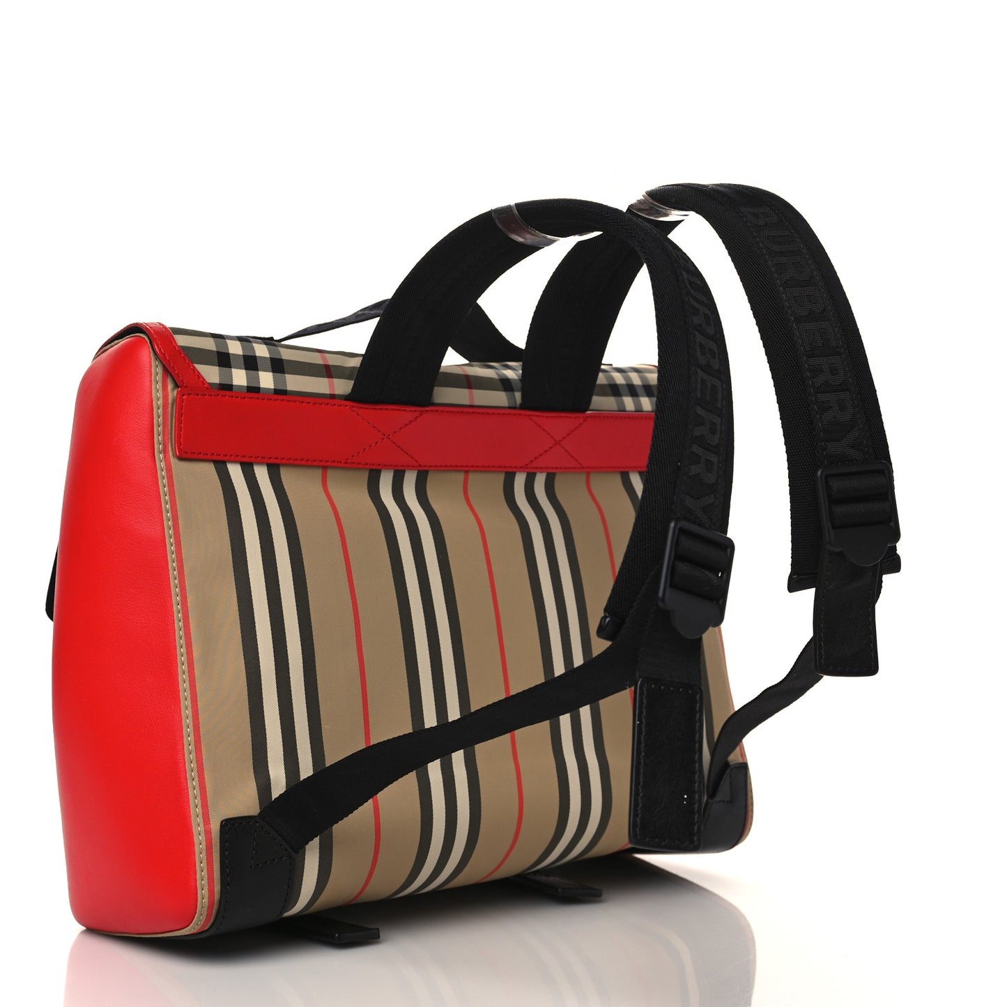 Canvas House Check Convertible Satchel Backpack Bright Military Red