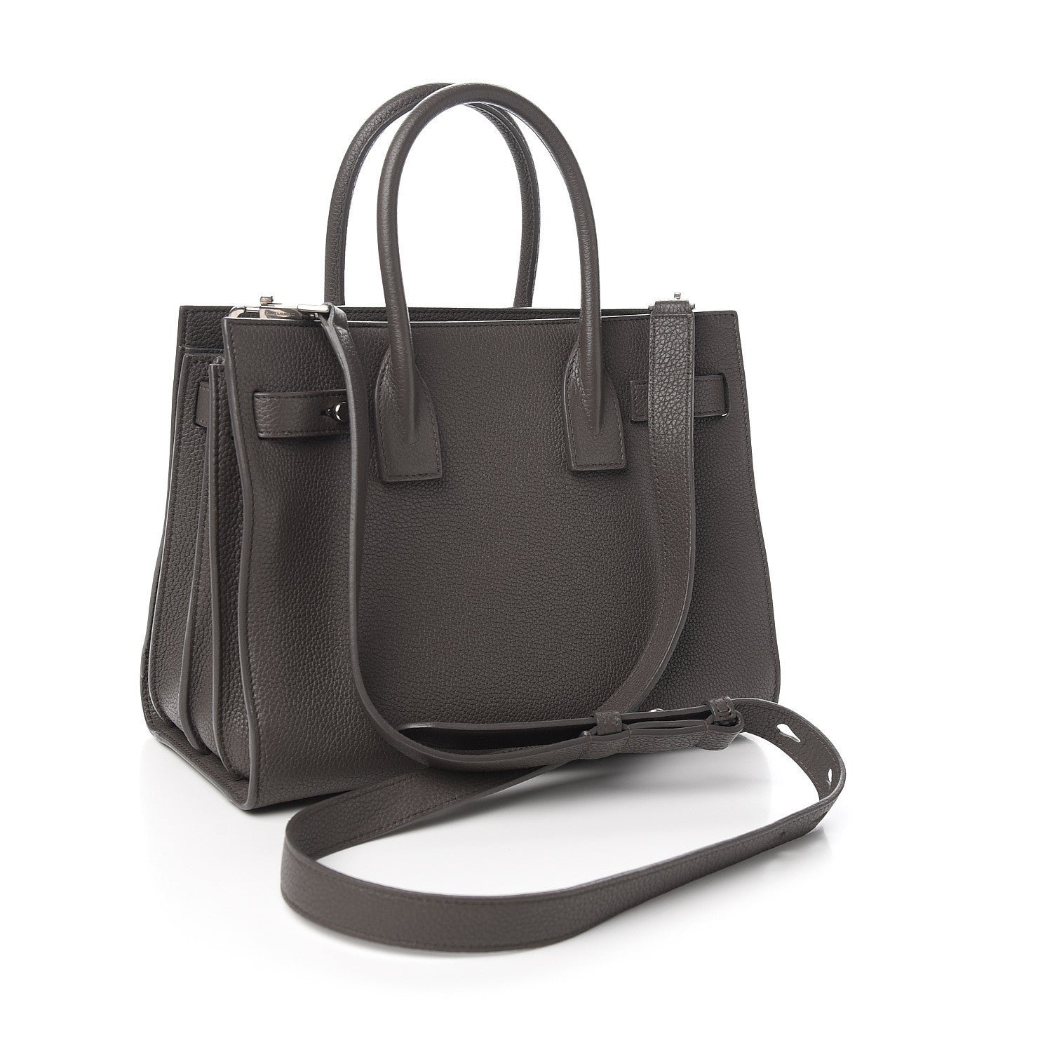 Saint Laurent Grained Calfskin Baby Sac De Jour Souple Coal 2 of 10