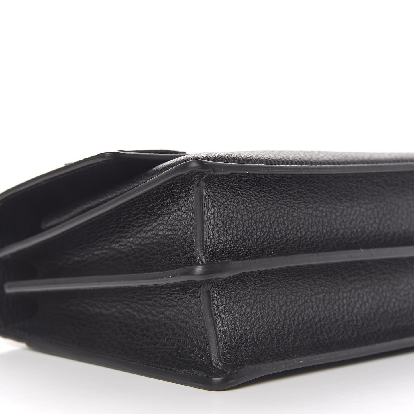 Grained Calfskin Medium Monogram Sunset Satchel Black