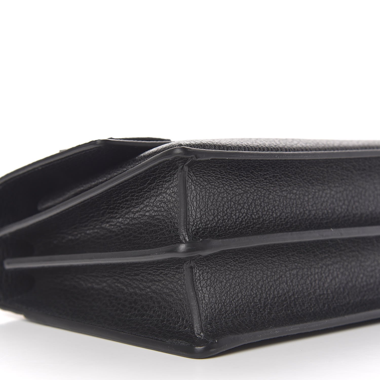 Saint Laurent Grained Calfskin Medium Monogram Sunset Satchel Black 8 of 11