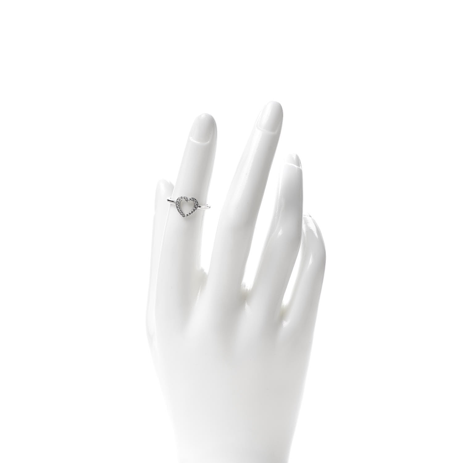 Tiffany Platinum Diamond Heart Ring 49 4.75 2 of 5