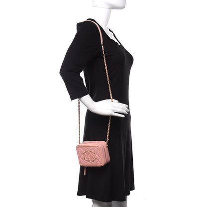 Chanel Caviar Quilted Filigree Vanity Clutch With Chain Pink 2 of 11