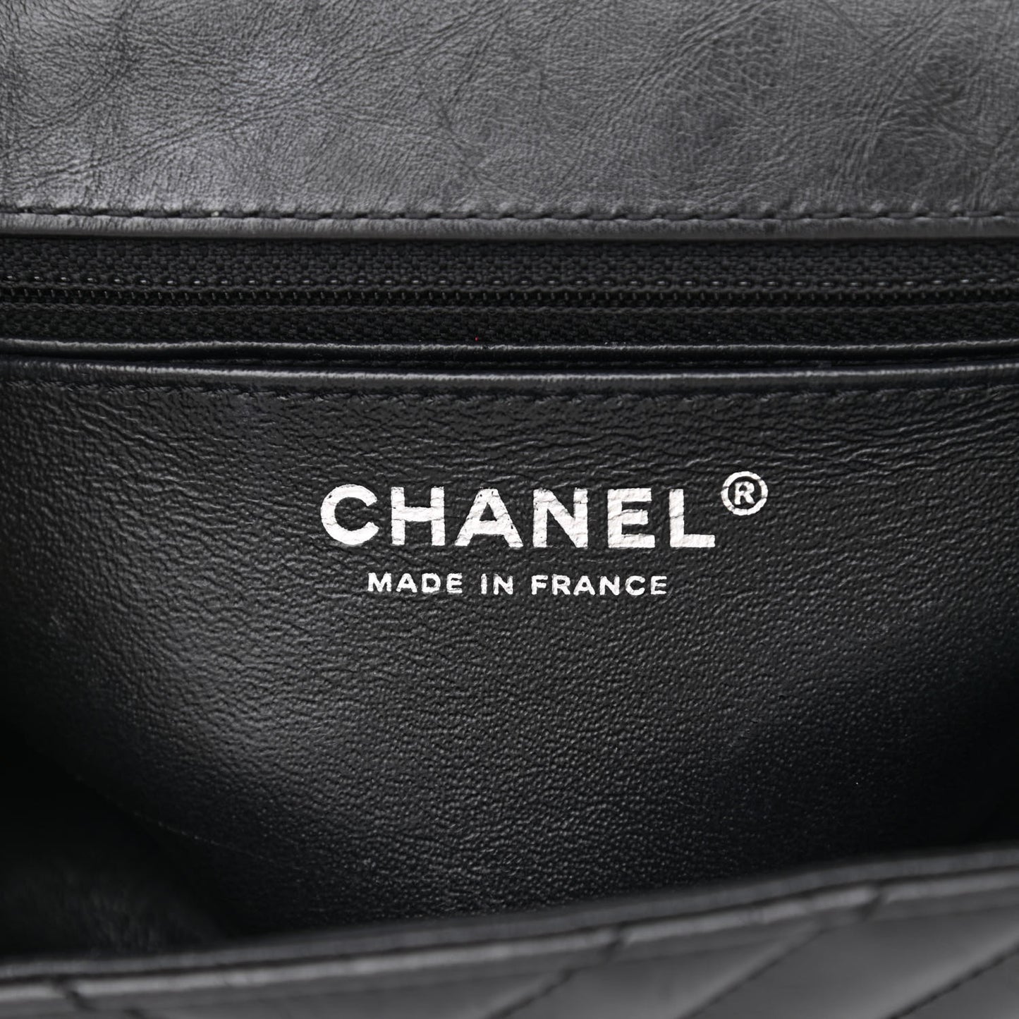 Aged Calfskin Chevron Quilted 2.55 Reissue Mini Flap So Black