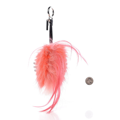 Fendi Lambskin Goat Fur Studded Punkarlito Bag Charm Azalea 2 of 2