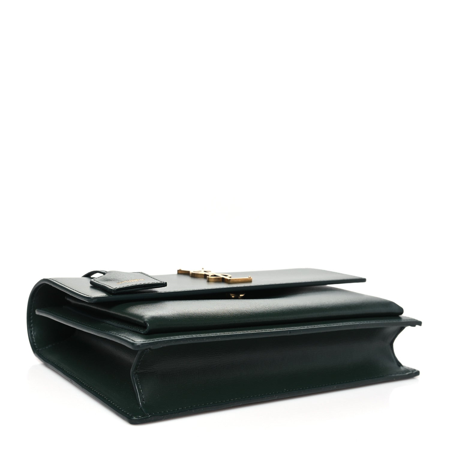 Saint Laurent Smooth Calfskin Medium Monogram Sunset Satchel Dark Green 4 of 10