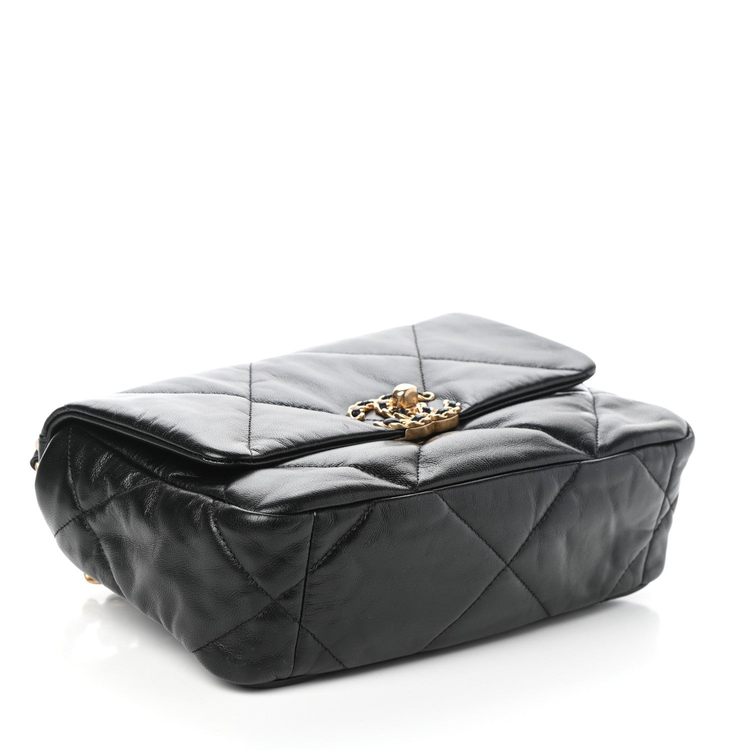 Chanel Shiny Goatskin Quilted Medium Chanel 19 Flap Black 4 of 10