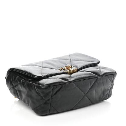 Chanel Shiny Goatskin Quilted Medium Chanel 19 Flap Black 4 of 10