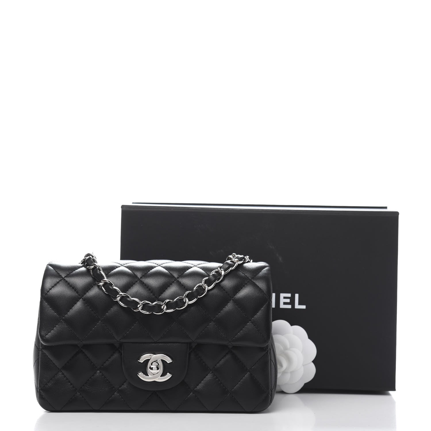 Chanel Lambskin Quilted Mini Rectangular Flap Black 11 of 11
