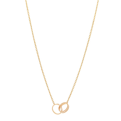 Cartier 18K Yellow Gold Diamond Interlocking LOVE Necklace 1 of 7