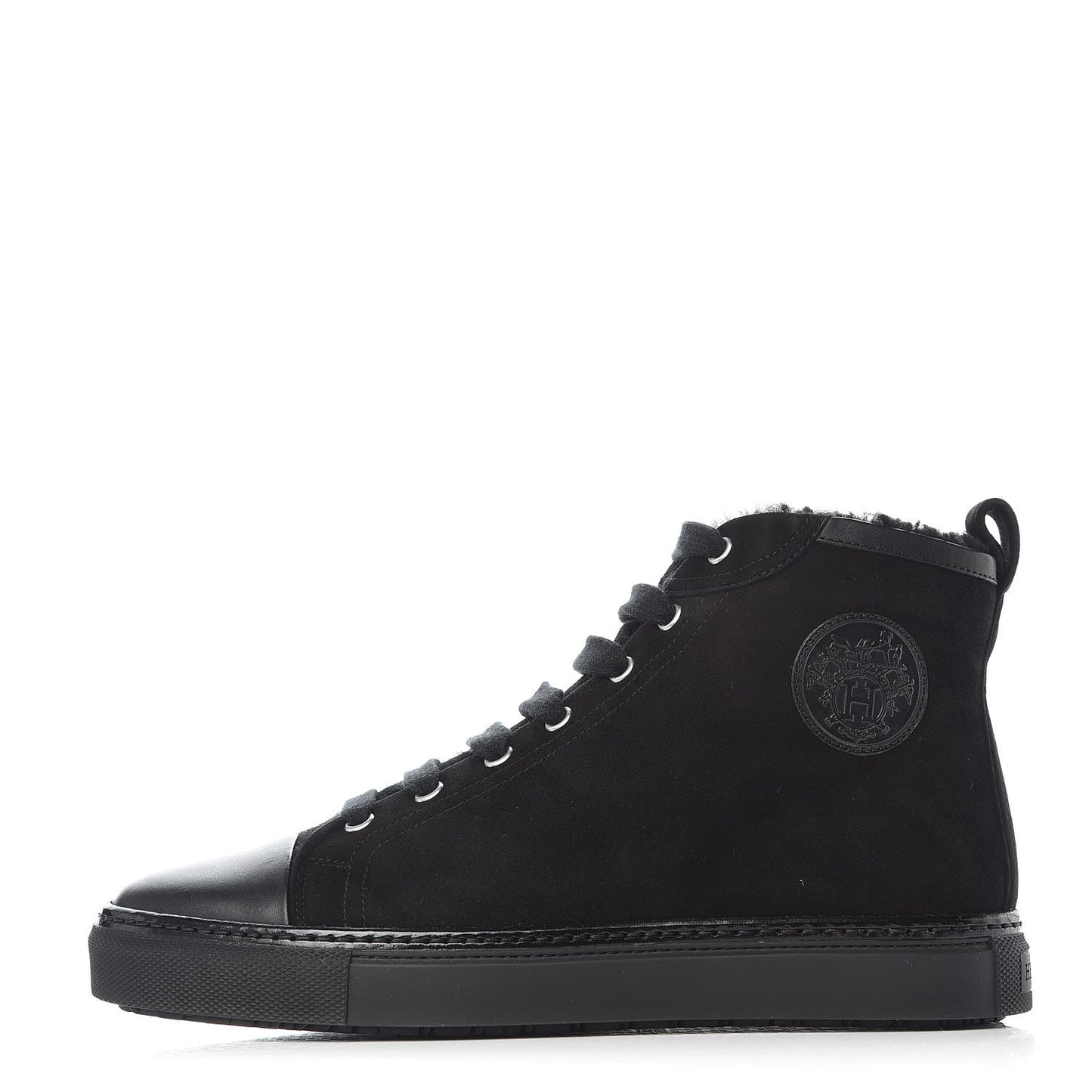 Suede Shearling Womens Jimmy High Top Sneakers 39.5 Black