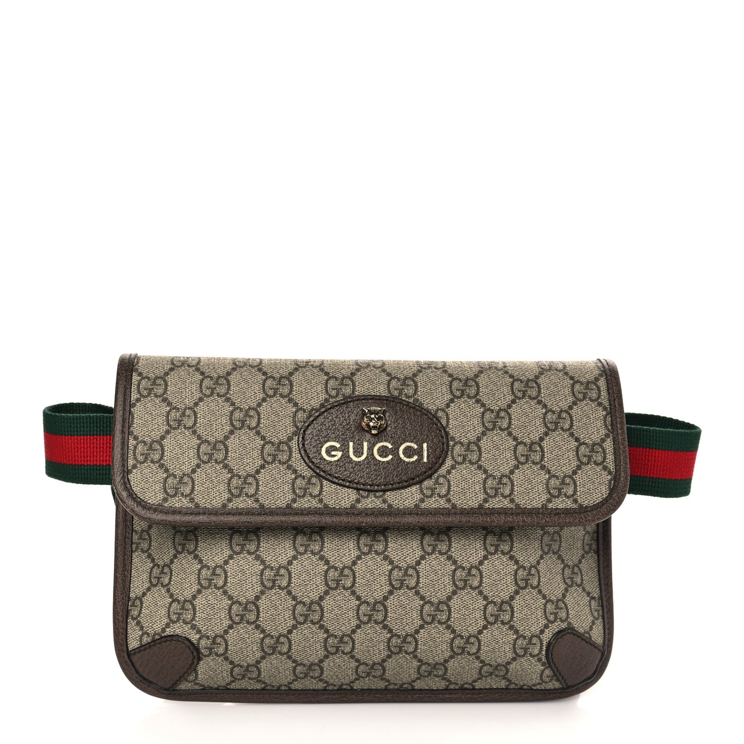 GG Supreme Monogram Neo Vintage Web Belt Bag Brown