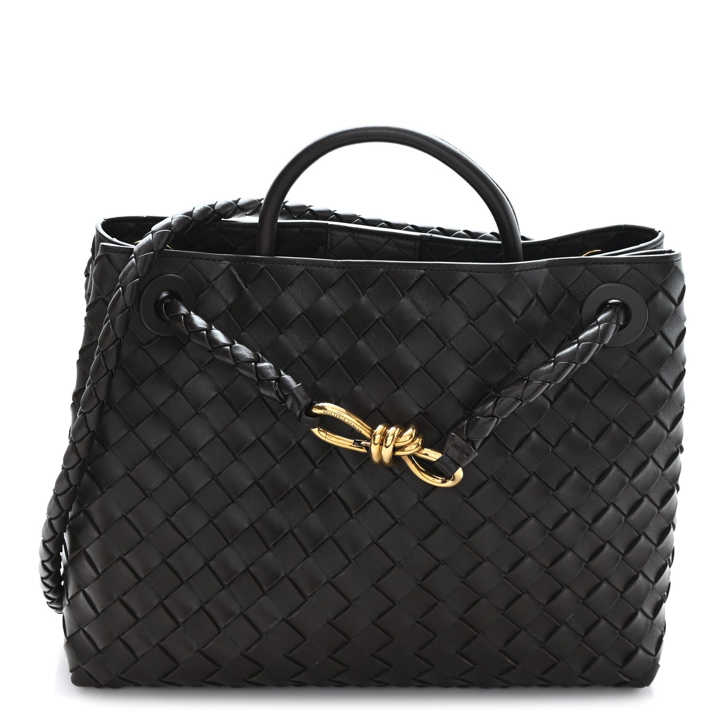 Nappa Intrecciato Medium Andiamo Shoulder Bag Fondant