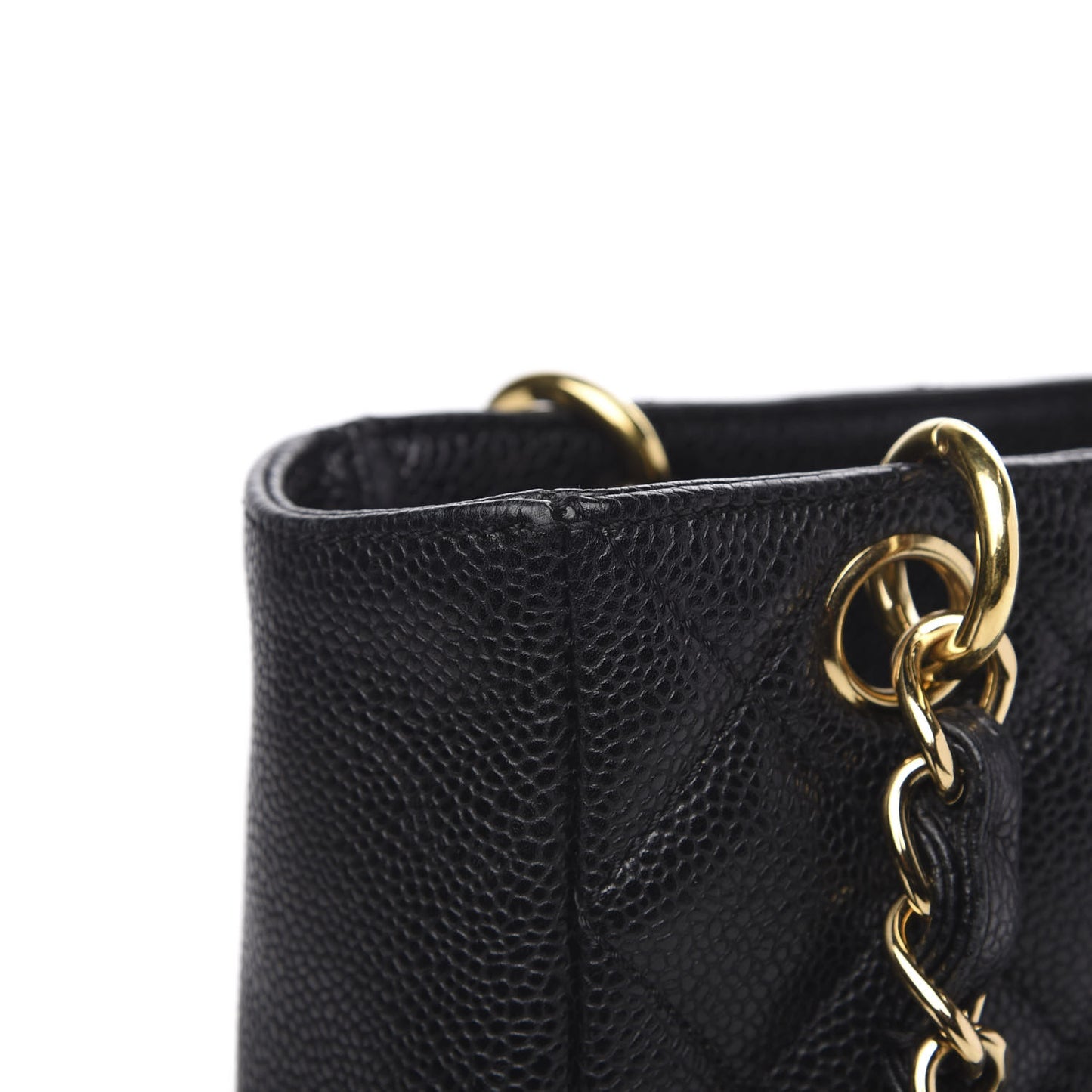Caviar Quilted Petit Shopping Tote PST Black