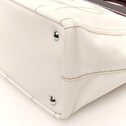 Prada Canapa Legno Logo Tote White 9 of 9