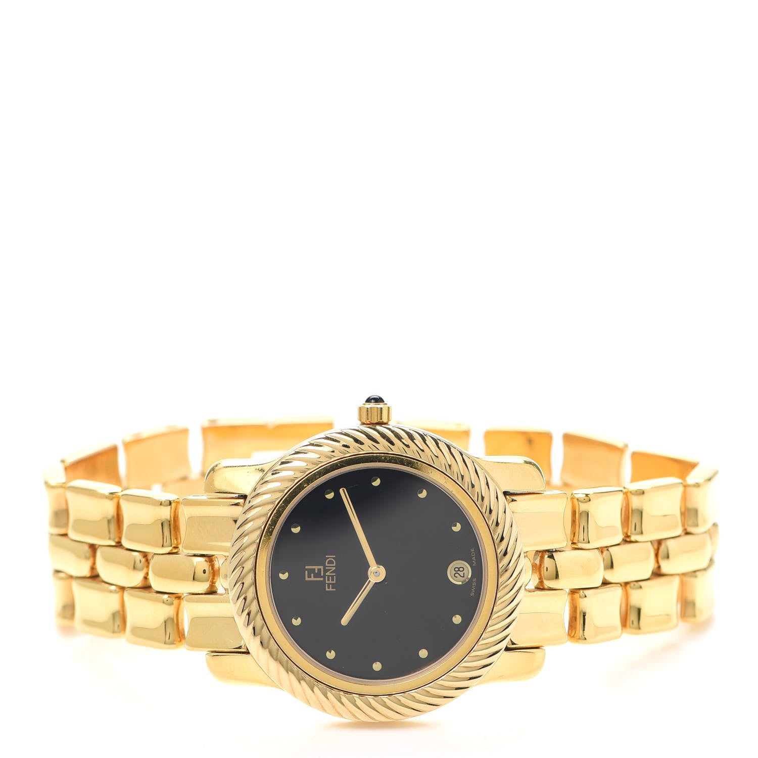 Fendi Stainless Steel 34mm Quartz Watch Black 2 of 8