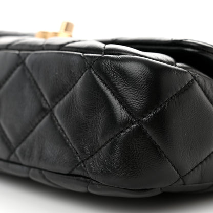 Chanel Lambskin Quilted Small Lacquered Chain Flap Black 10 of 10