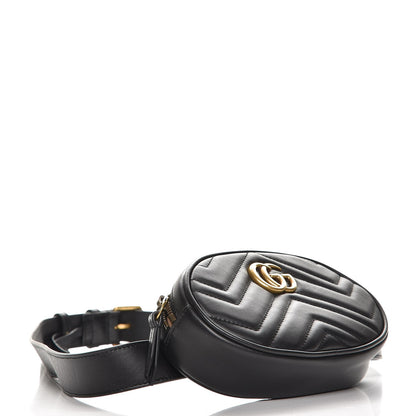 Gucci Calfskin Matelasse GG Marmont Belt Bag 85 34 Black 4 of 7