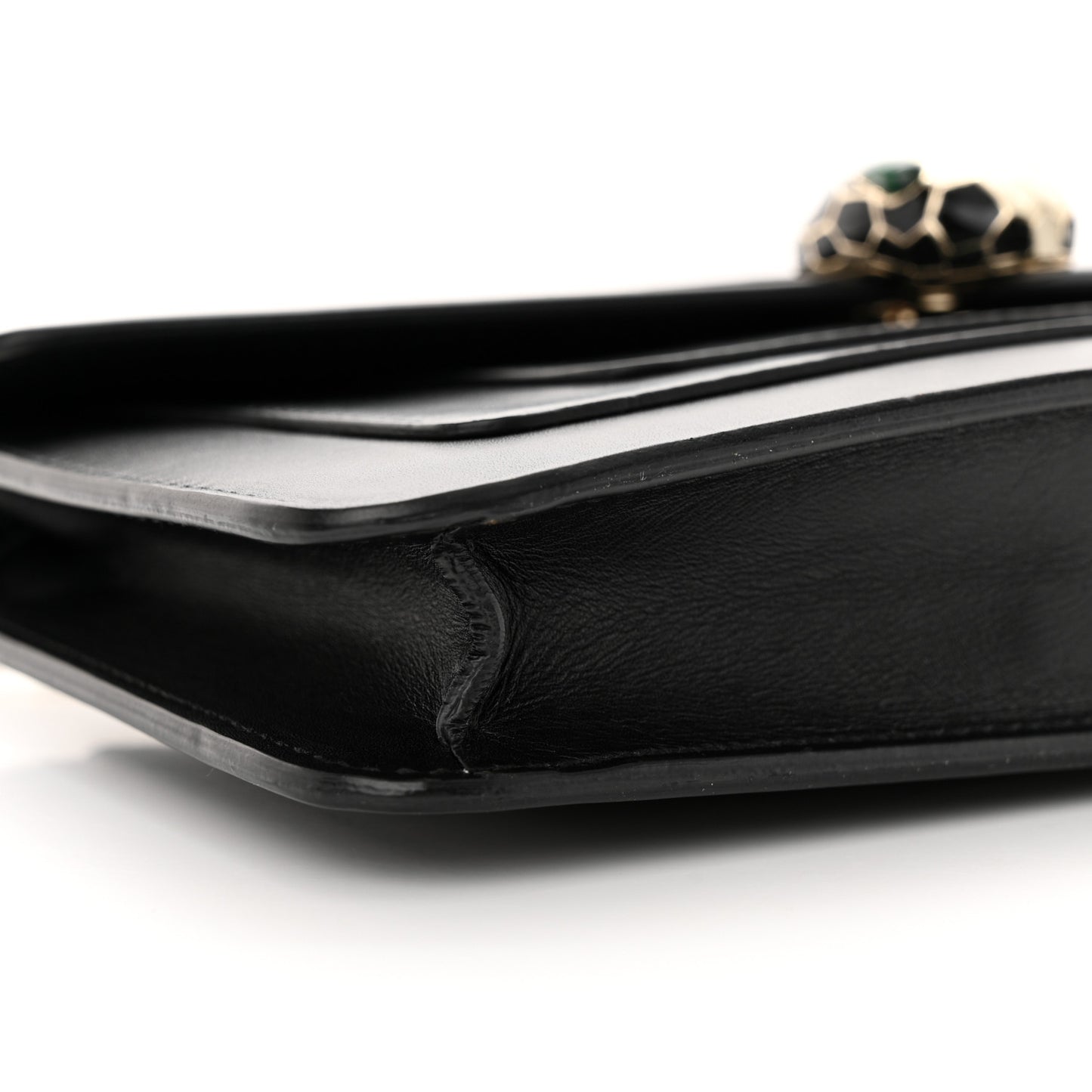 Calfskin Serpenti Forever Shoulder Bag Black