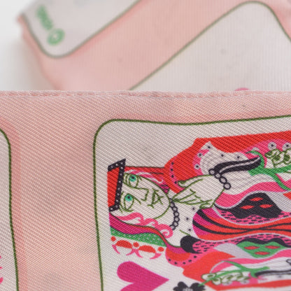Hermes Silk Jeu de Cartes Twilly Rose Nacre Fuchsia Rouge 6 of 7