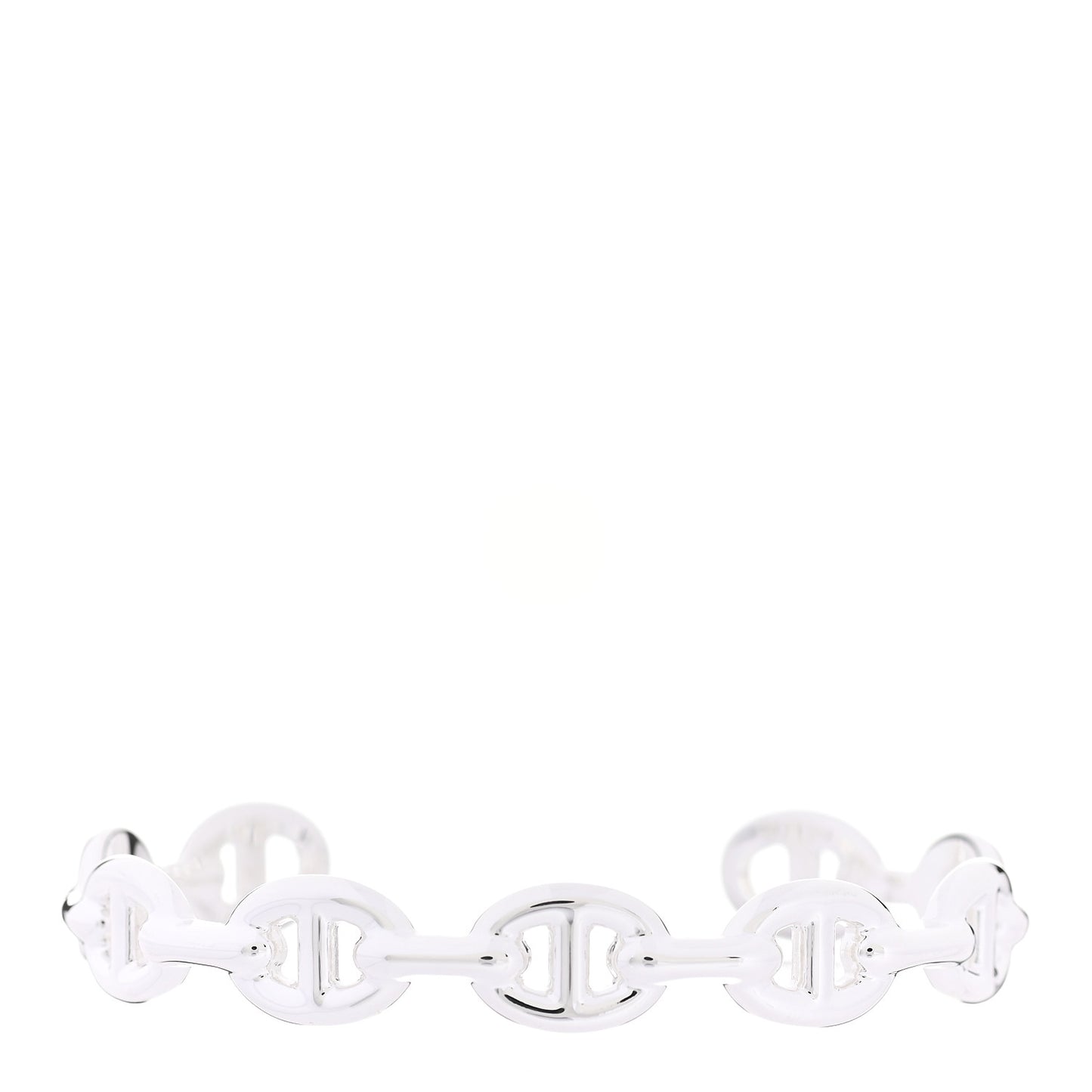 Sterling Silver MM Chaine d'Ancre Enchainee Cuff Bracelet LG