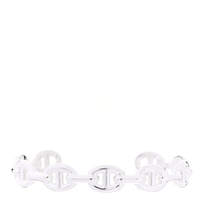 Hermes Sterling Silver MM Chaine d'Ancre Enchainee Cuff Bracelet LG 1 of 6