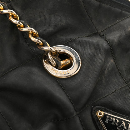 Prada Nylon Tessuto Impuntu Quilted Shoulder Bag Black 10 of 12