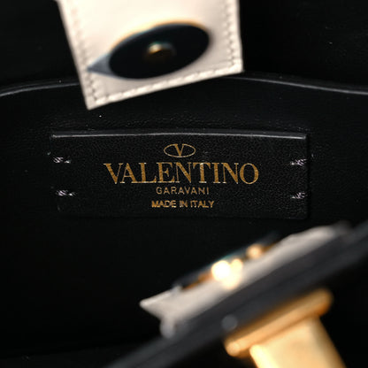 Valentino Garavani Nappa Small Roman Stud The Handle Bag Ivory Black 6 of 10