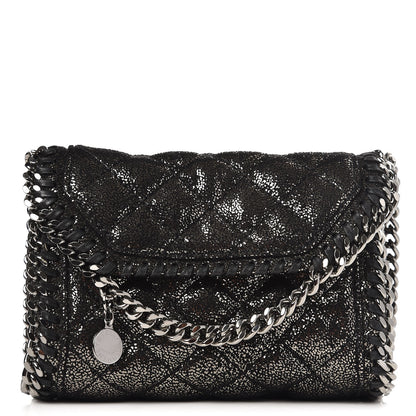 Stella McCartney Metallic Shaggy Deer Quilted Tiny Fold Over Falabella Black 1 of 7
